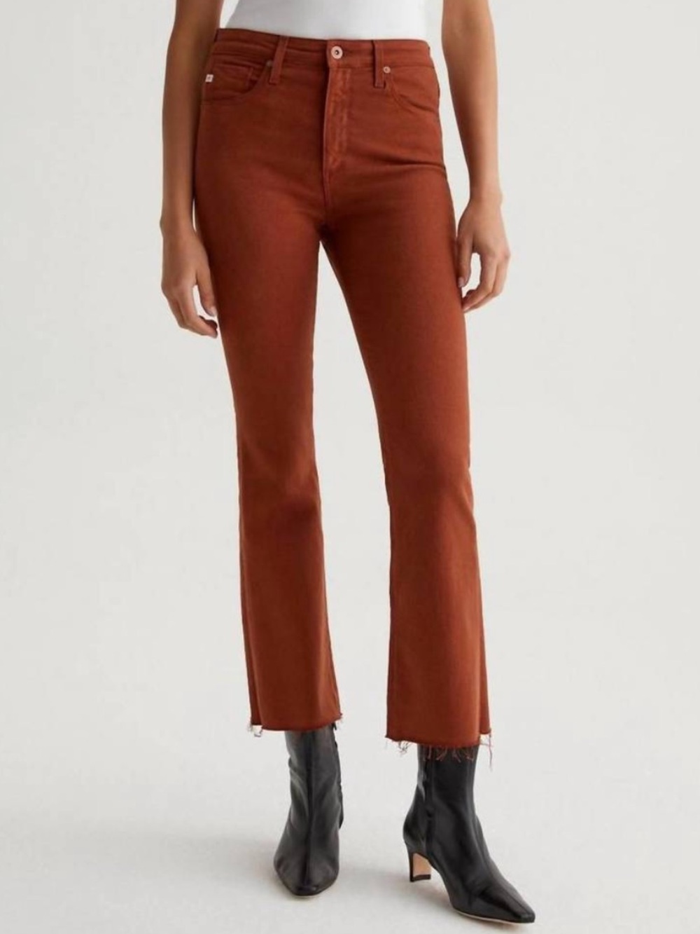 AG Adriano Goldschmied Farrah Boot Crop Jean Size 29 Spiced Maple High Rise